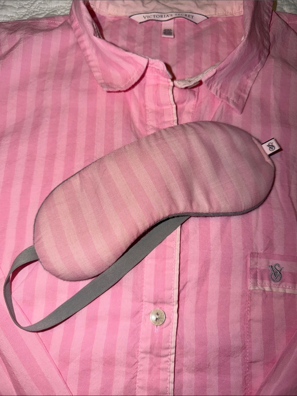 Victoria’s Secret Classic Striped Pink Pajama Set, 3 Pieces, Lightweight Cotton - Picture 5 of 11